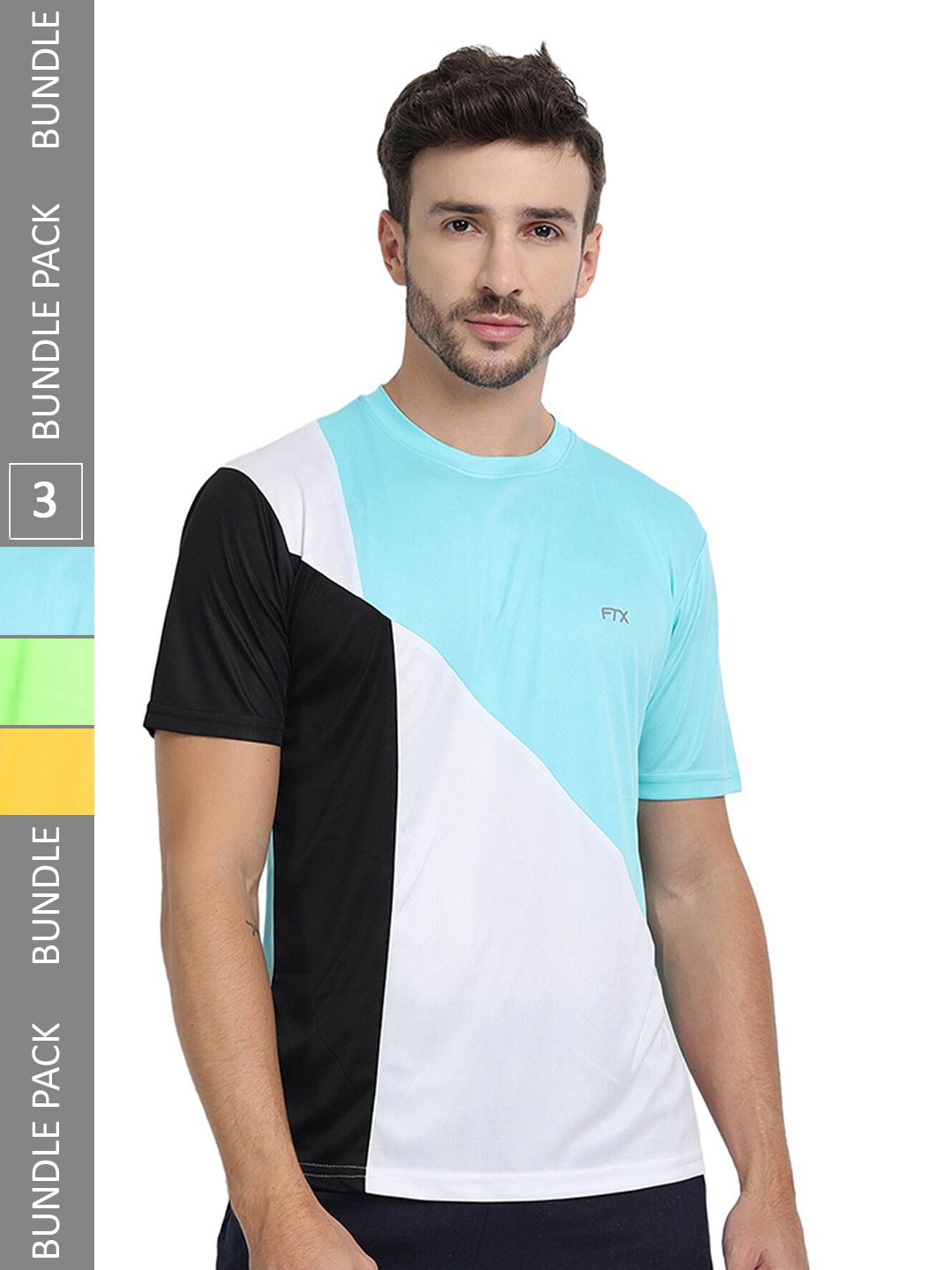 

FTX Pack Of 3 Round Neck Dry Fit Sports T-shirt, Blue