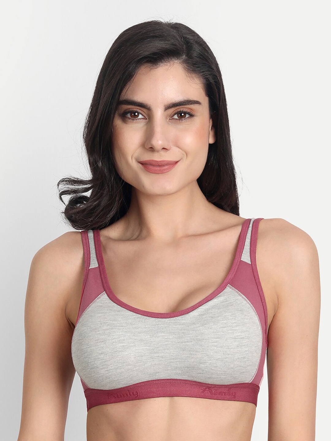 

Aimly Full Coverage Cotton Sports Bra, Grey