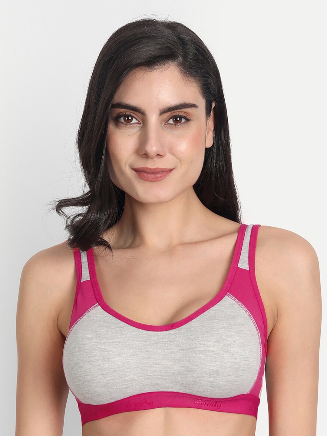 

Aimly Full Coverage Cotton Sports Bra, Grey
