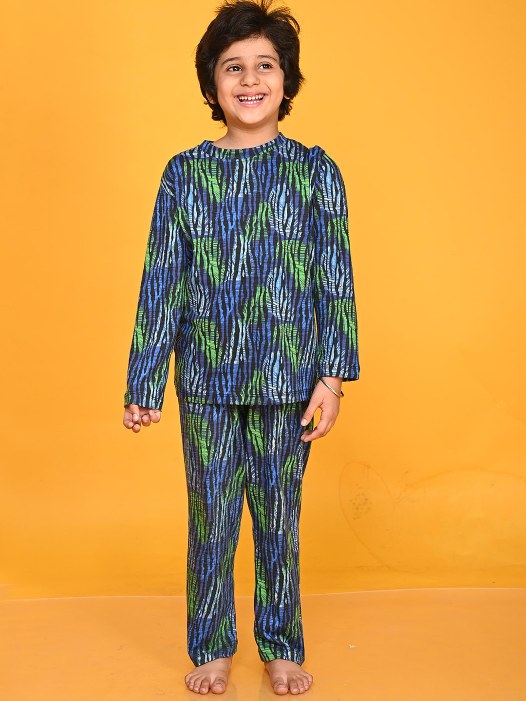 

Anthrilo Boys Abstract Printed Night Suit, Blue