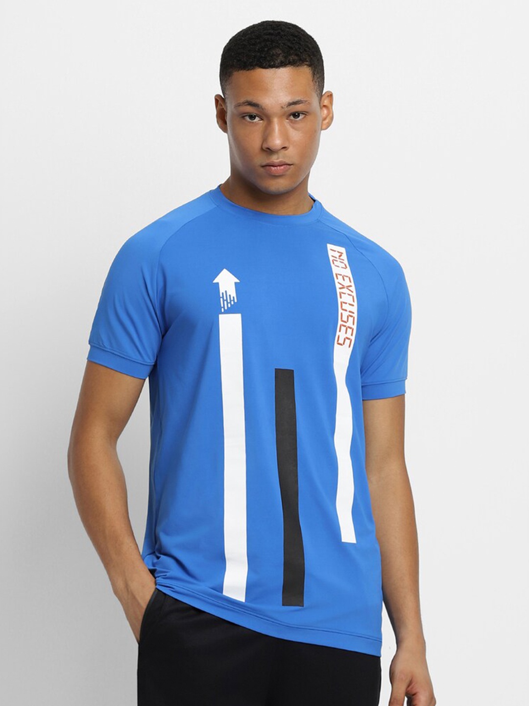 

FOREVER 21 Typography Printed Raglan Sleeves T-shirt, Blue