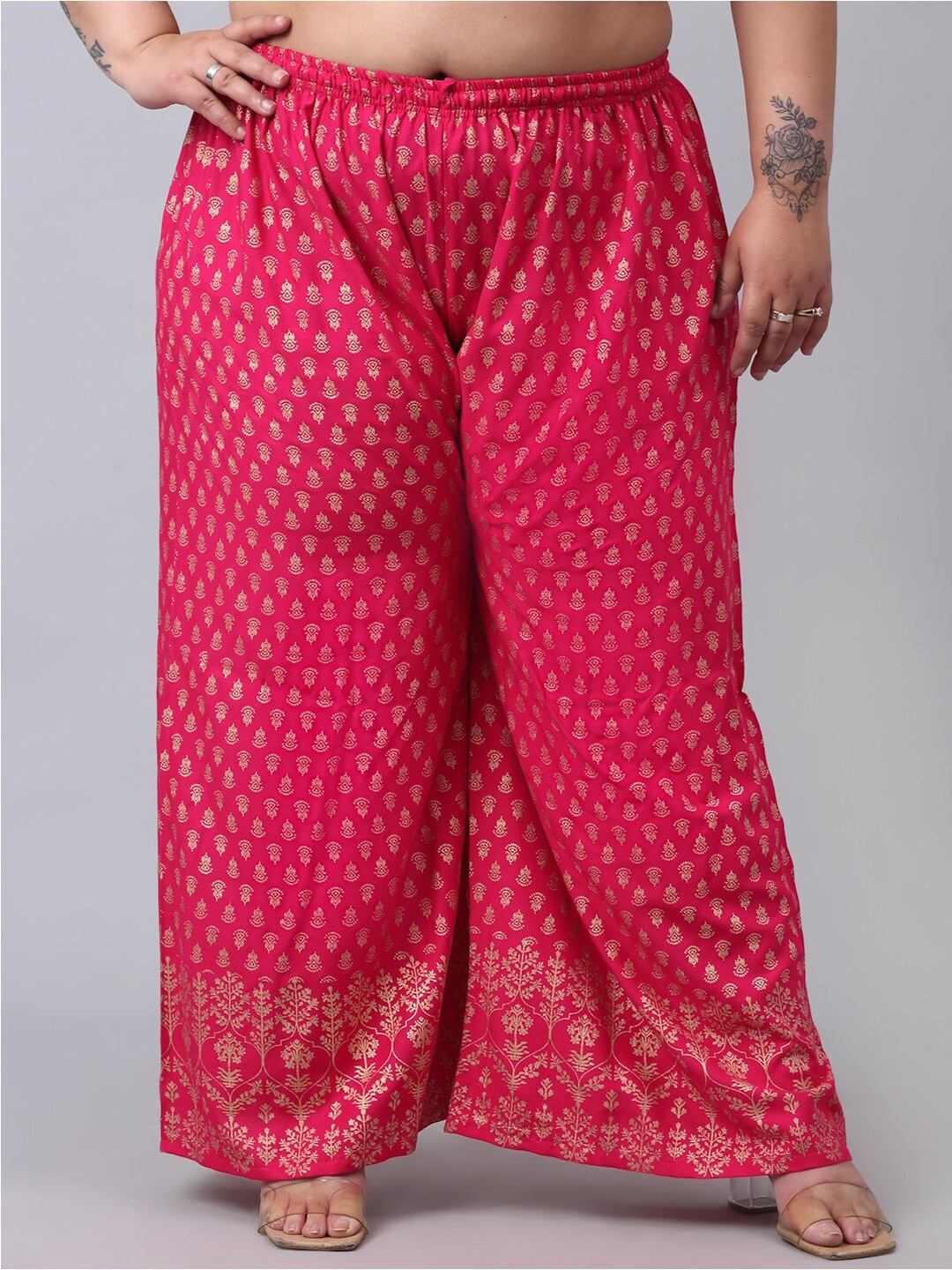 

Trend Level Women Plus Size Floral Printed Palazzos, Pink