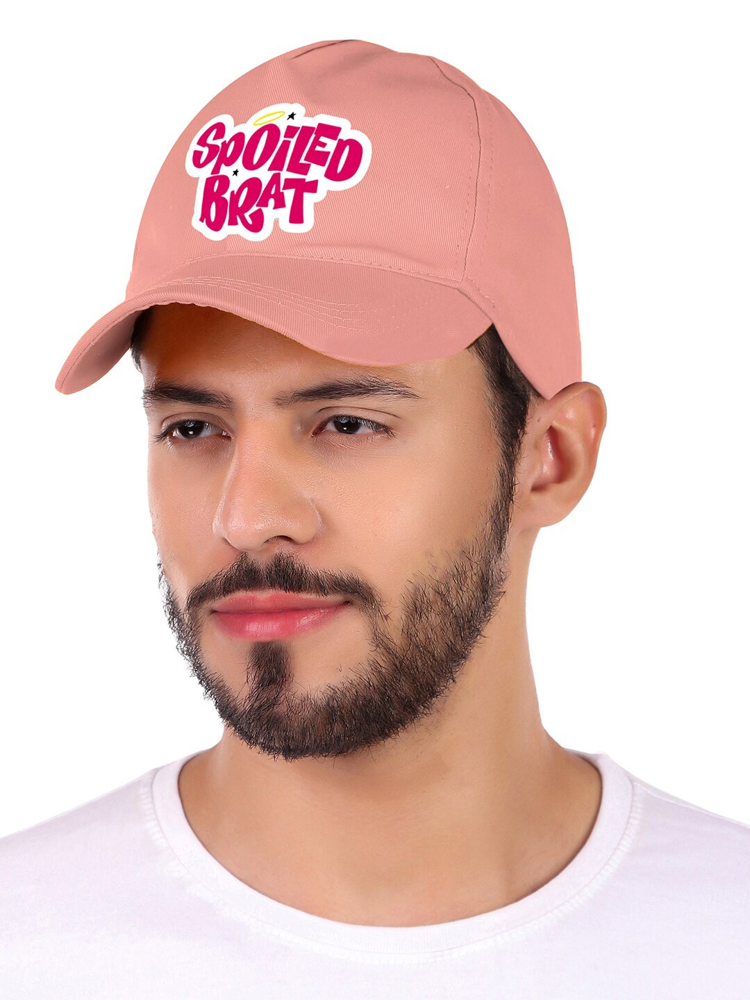 

Knotyy Unisex Printed Cotton Baseball Snap Cap, Pink