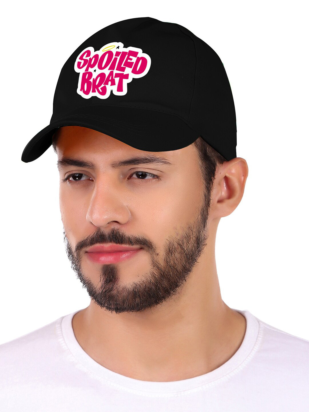 

Knotyy Unisex Printed Cotton Baseball Snap Cap, Black