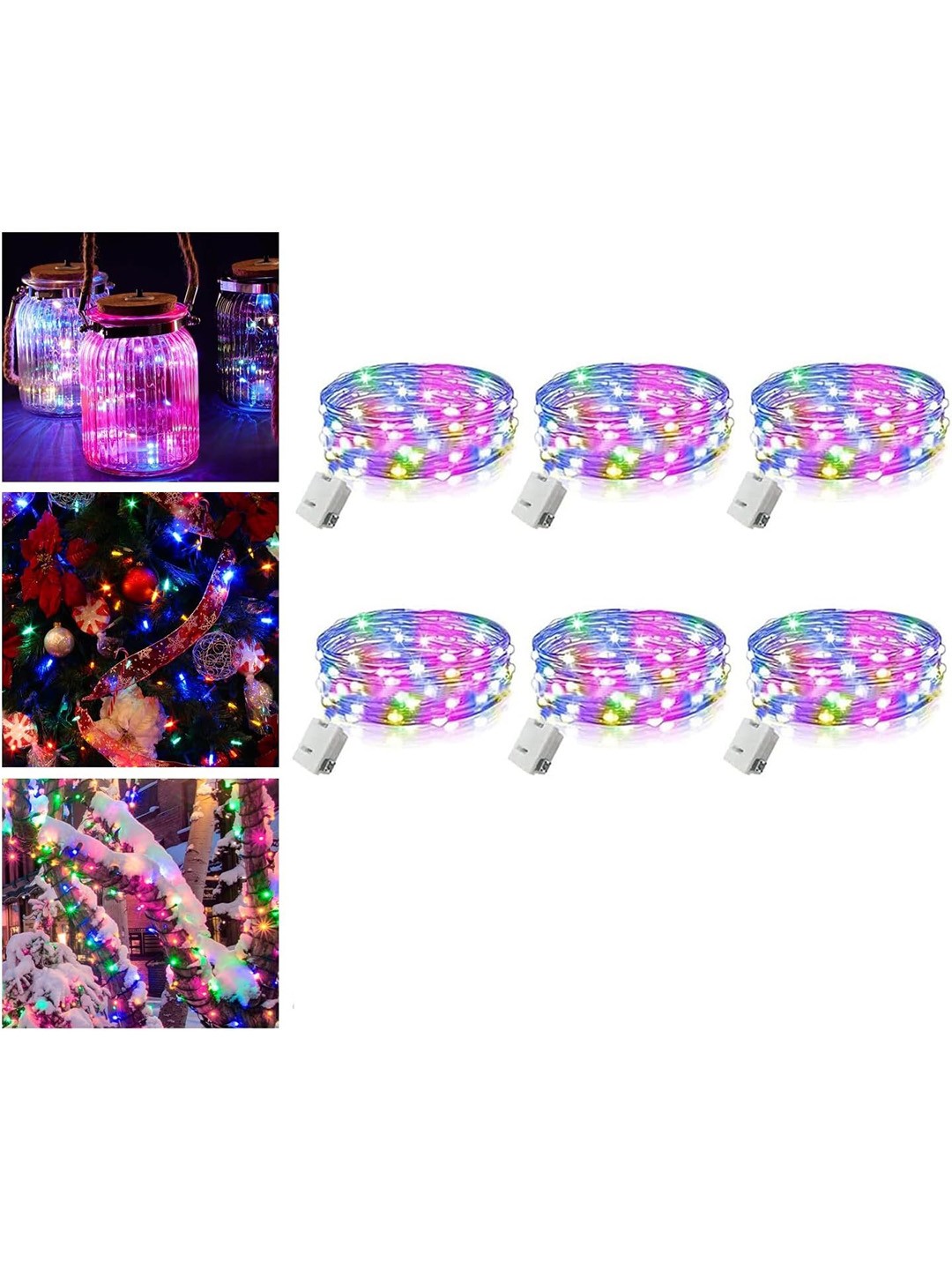 

CHOCOZONE 6-Pcs Wine Bottle String Lights With Batteries, Blue