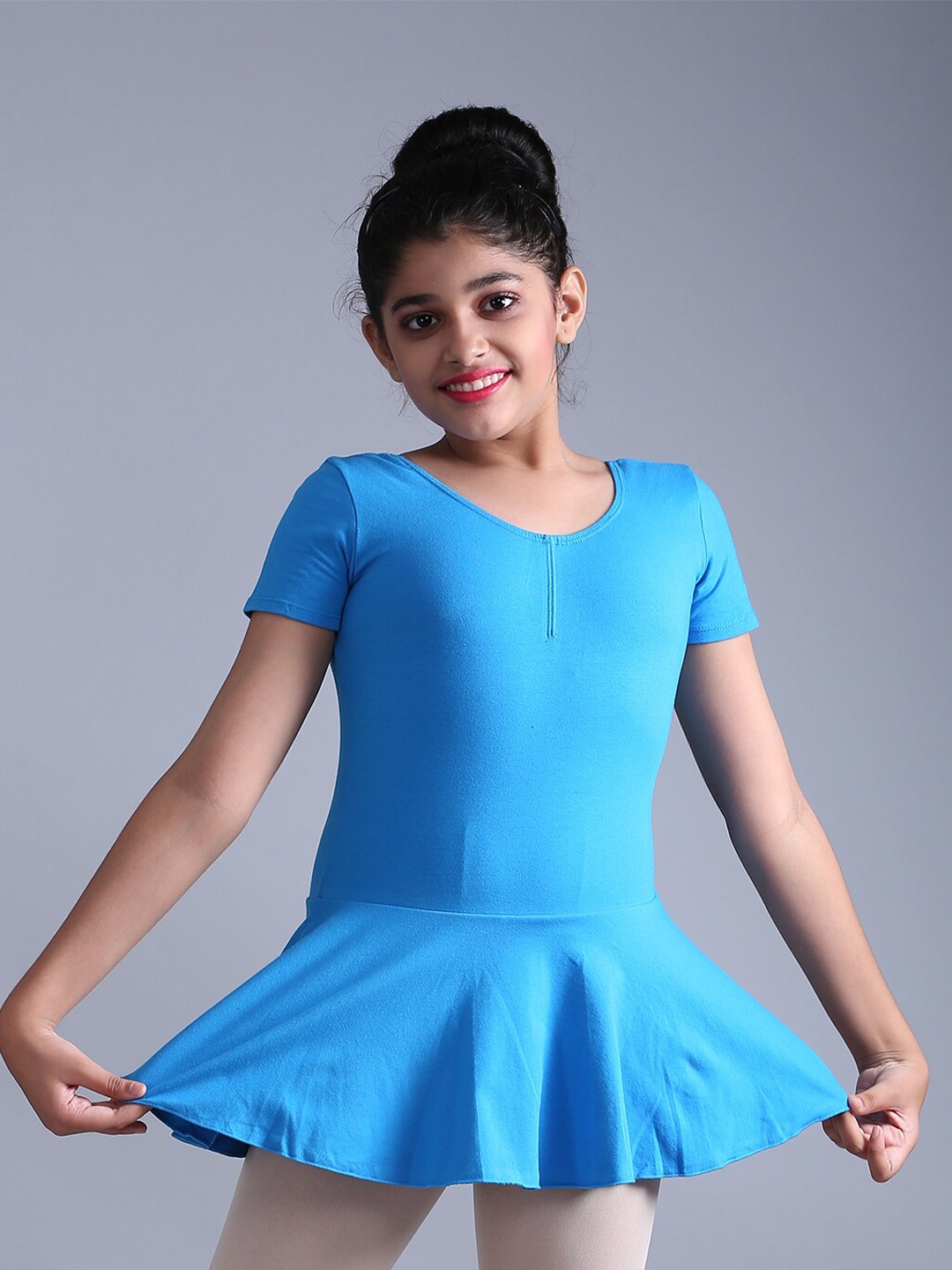 

The Dance Bible Girls Fit And Flare Mini Leotard Ballet Dance Dress, Blue