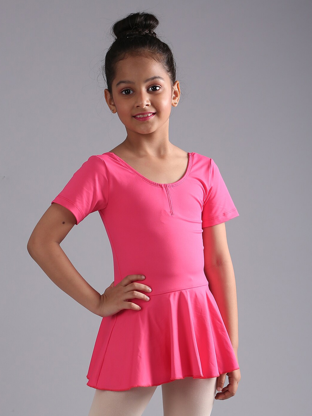 

The Dance Bible Girls Fit And Flare Mini Leotard Ballet Dance Dress, Pink