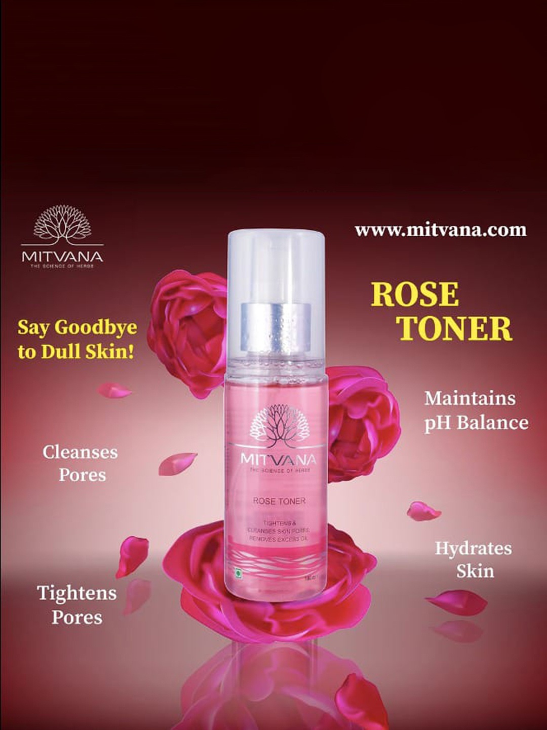 

MITVANA The Science of Herbs Rose Toner - 100ml, Transparent