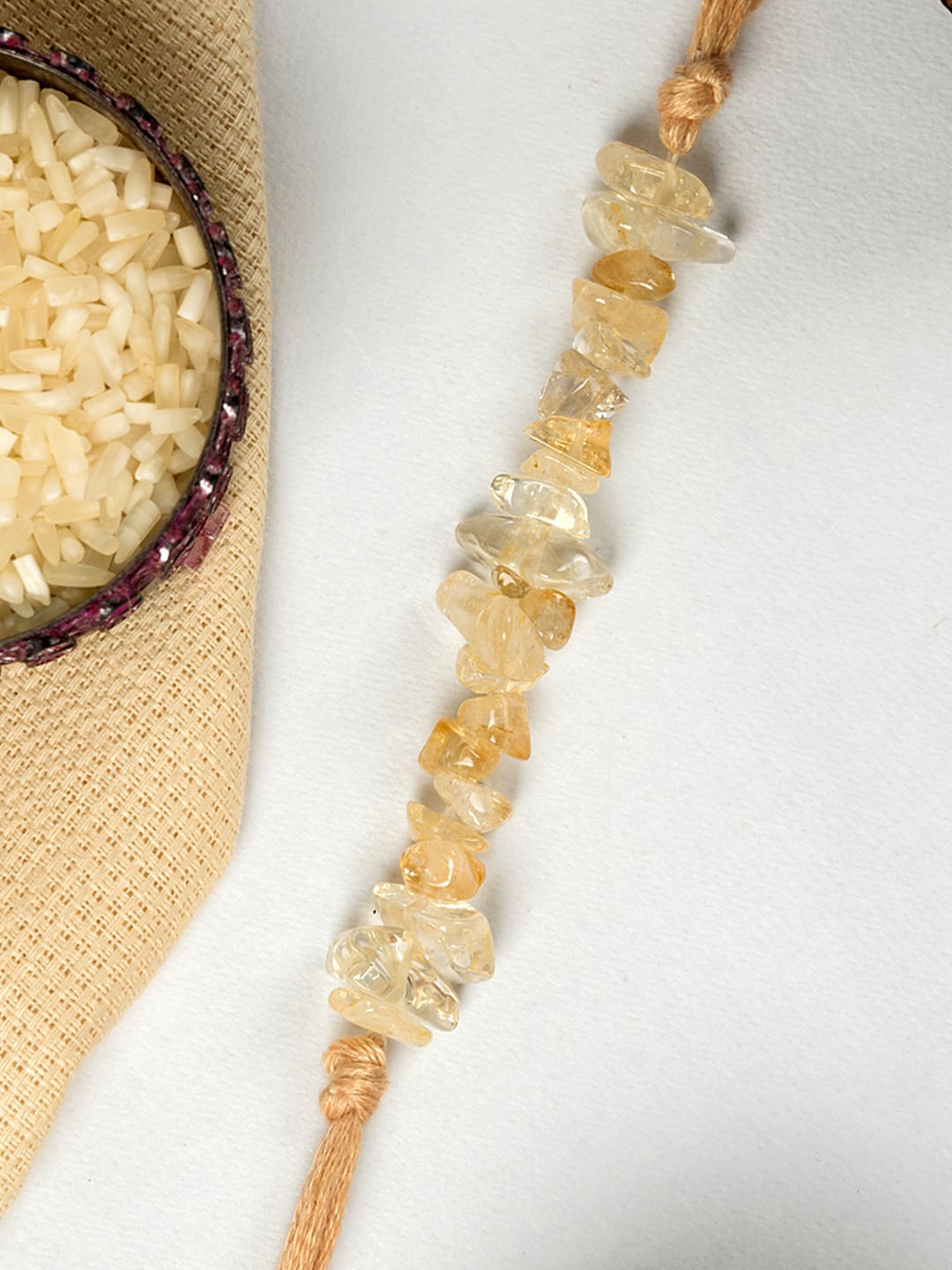 

SHOOLIN Beaded Thread Rakhi, Beige