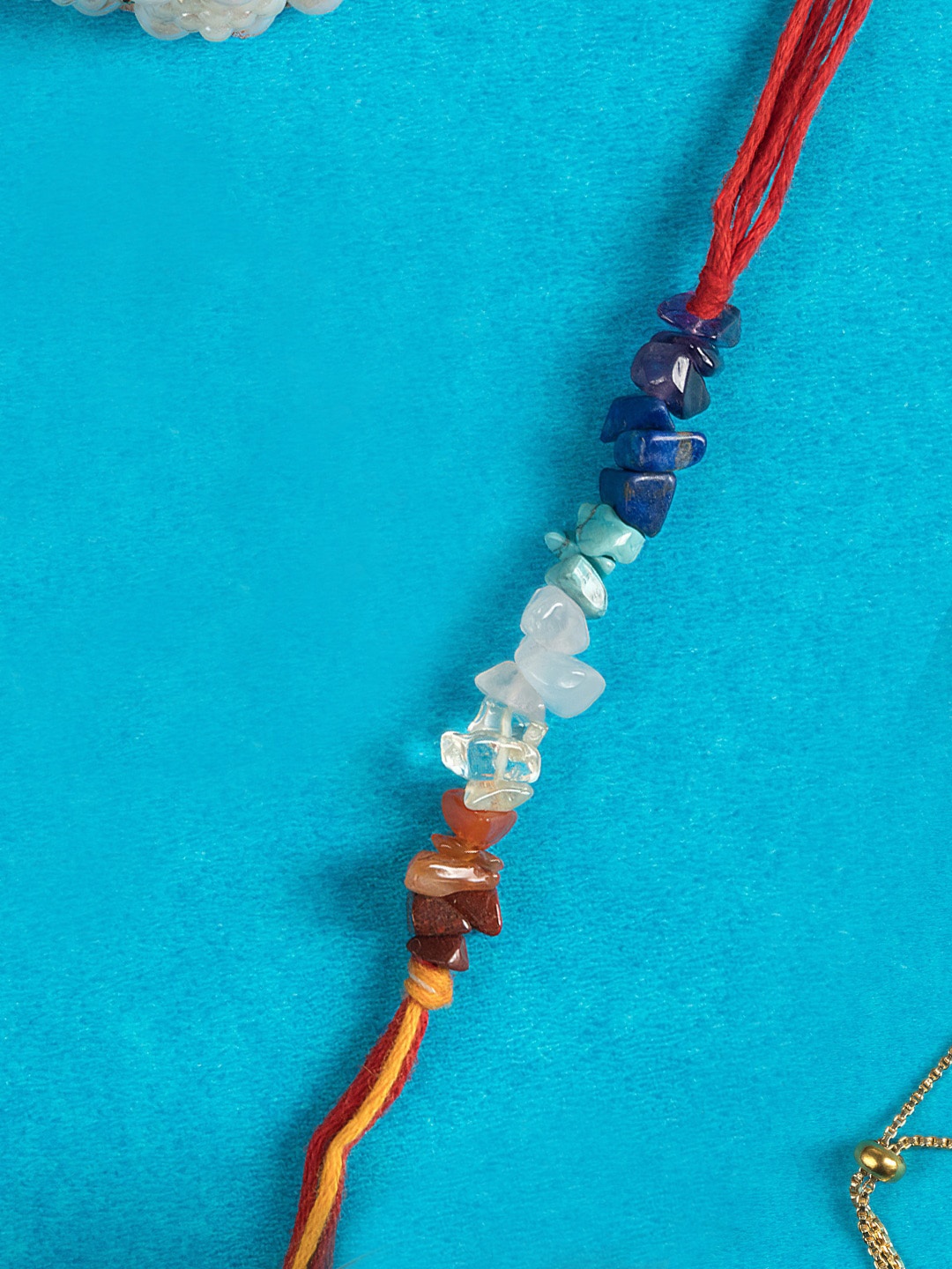 

SHOOLIN Men Beads-Studded Thread Rakhi, Red