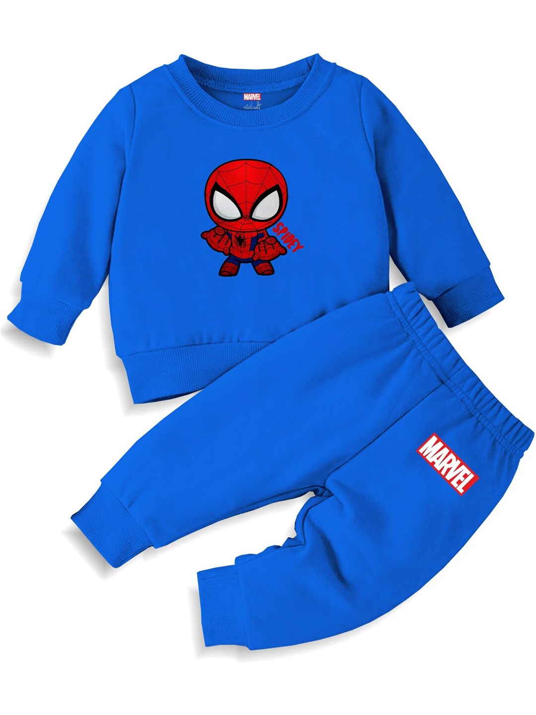 

Minicult Kids Spiderman Printed Sweatshirt And Joggers, Blue