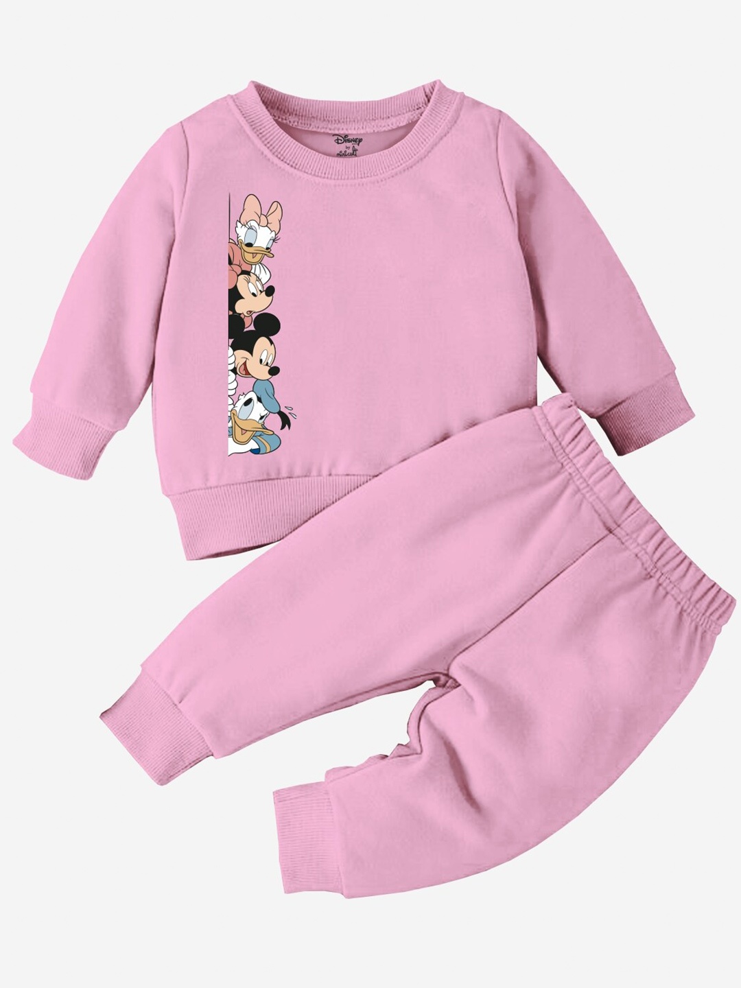 

Minicult Kids Mickey & Friends Printed Sweatshirt And Joggers, Pink