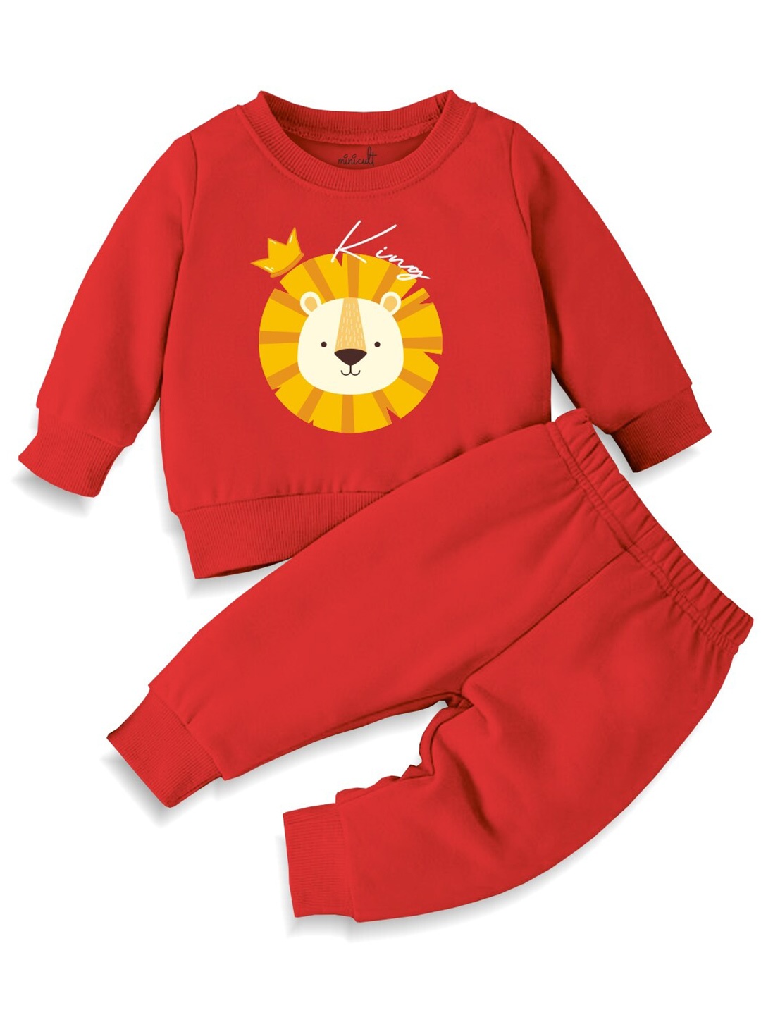

Minicult Kids Lion King Printed Sweatshirt And Joggers, Red
