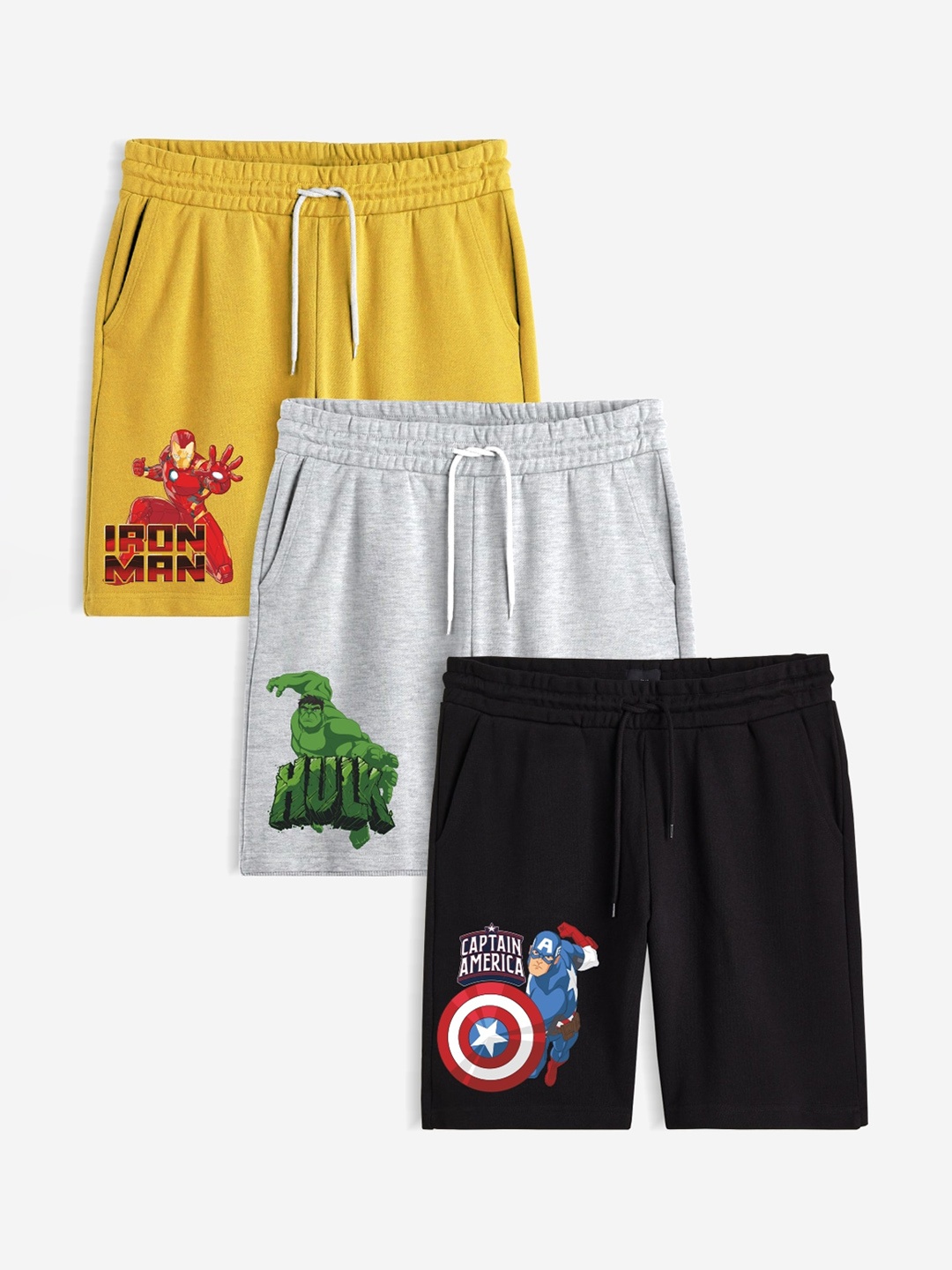 

x2o Boys Pack of 3 Avengers Outdoor Shorts, Grey