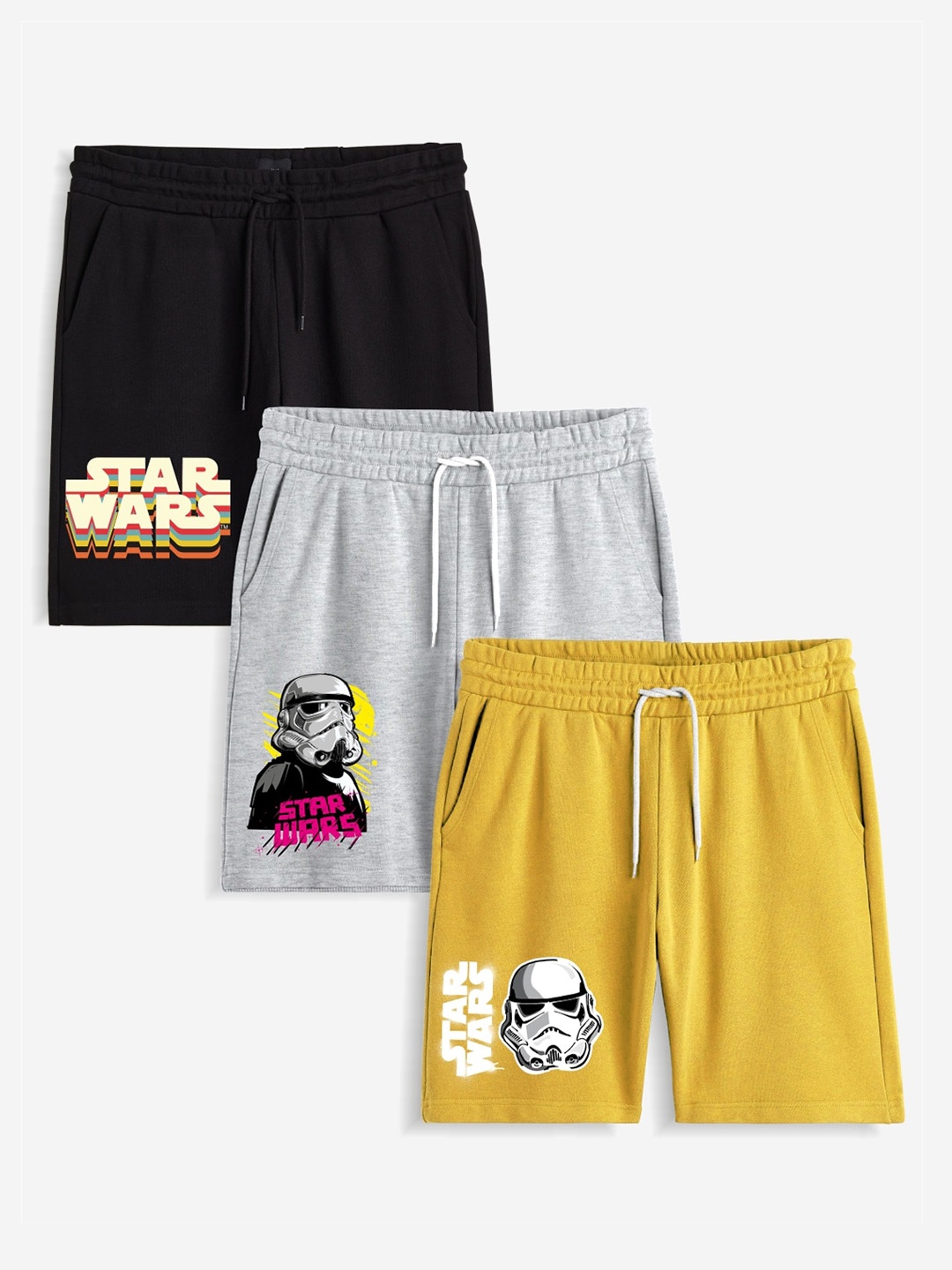 x2o Boys Pack of 3 Star Wars Outdoor Shorts, Black