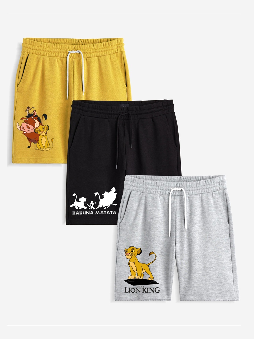 

x2o Boys Pack of 3 Lion King Outdoor Shorts, Yellow