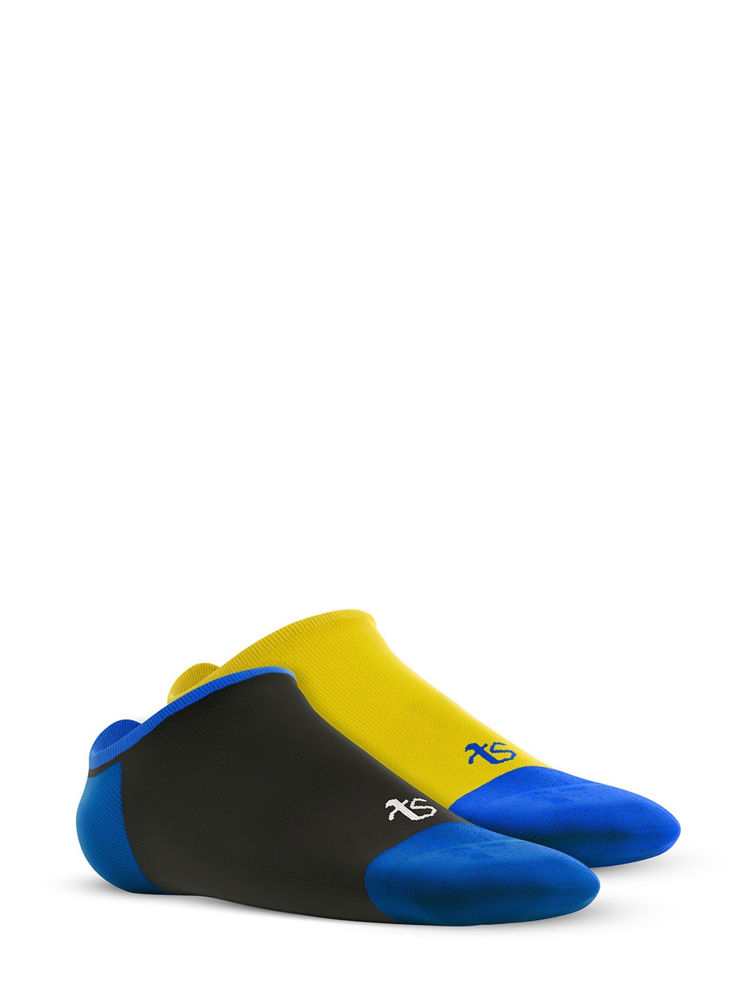 

TalkingSox Unisex Pack Of 2 Colourblocked Shoe Liner Socks, Black