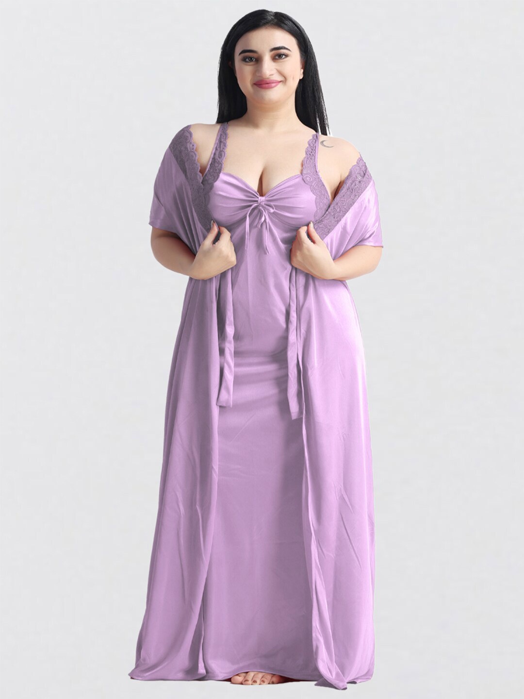 

NIGHT KEYS Pack Of 6 Maxi Nightdress, Lavender