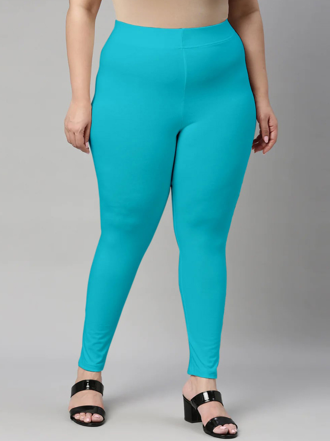 

SANADO Plus Size Ankle Length Leggings, Blue