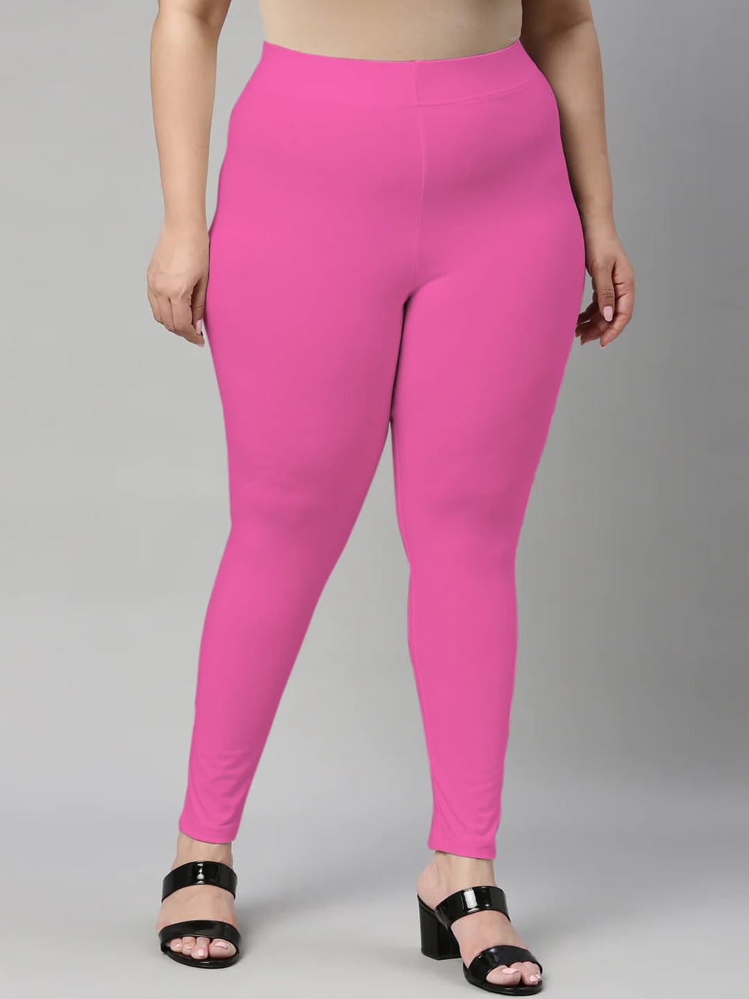 

SANADO Plus Size Ankle Length Leggings, Pink