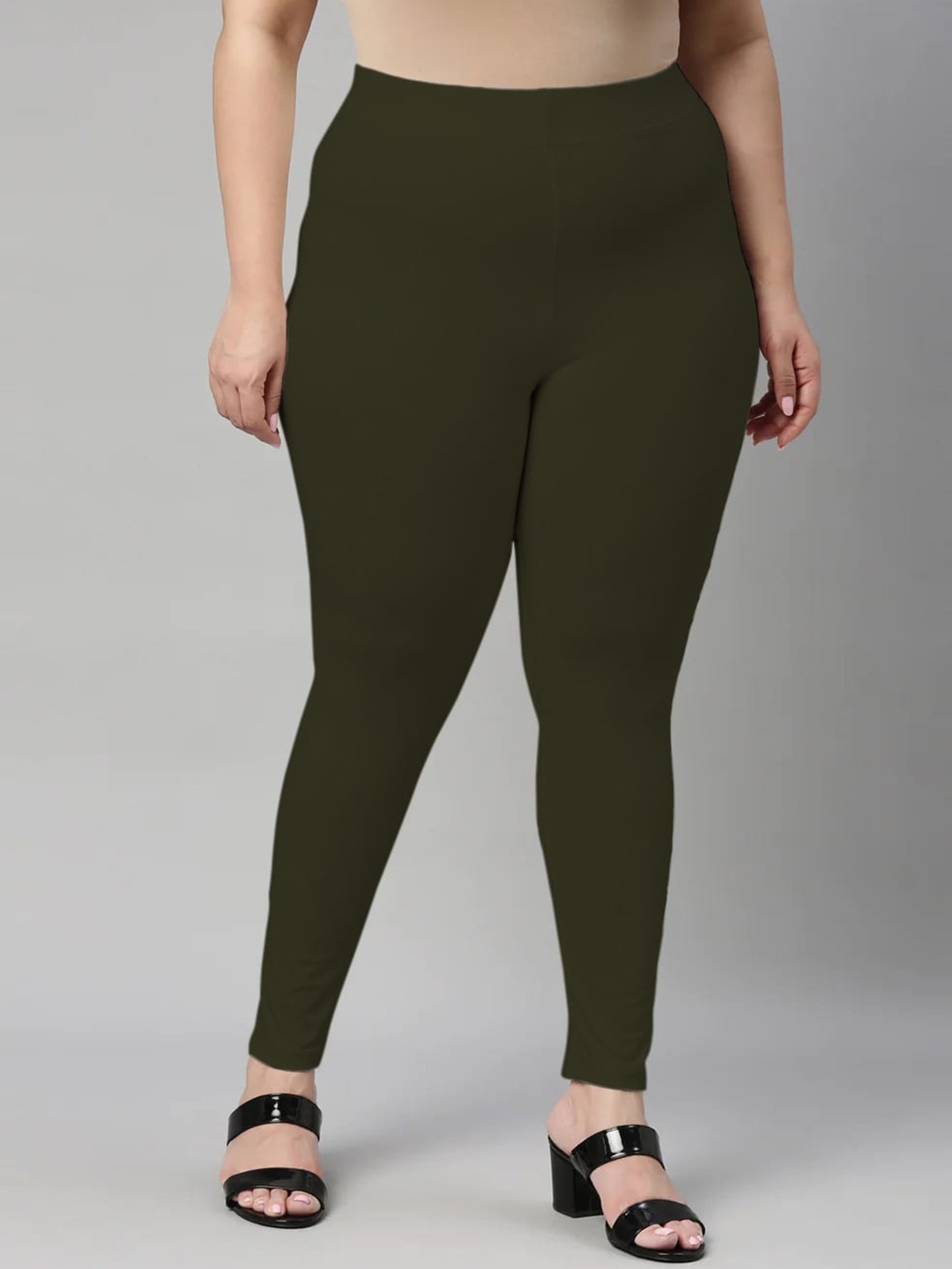 

SANADO Plus Size Ankle Length Leggings, Green
