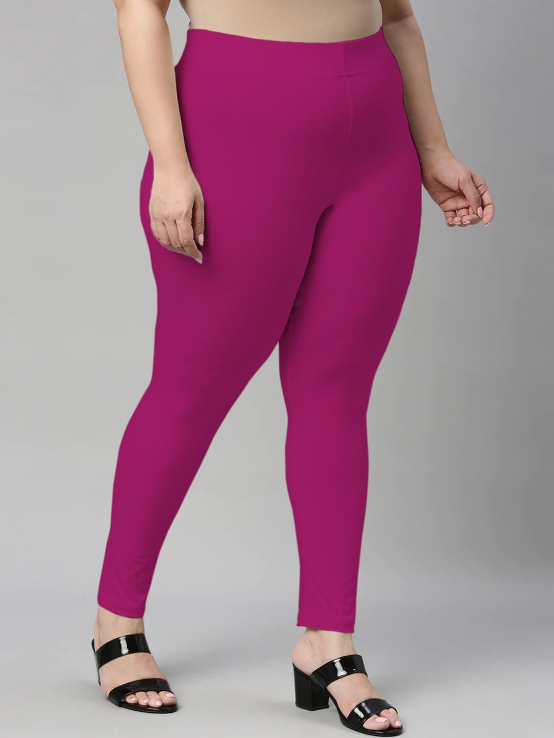 

SANADO Plus Size Ankle Length Leggings, Magenta