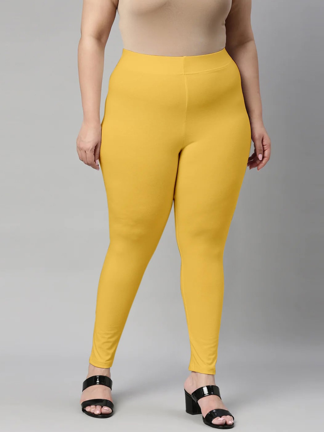 

SANADO Plus Size Ankle Length Leggings, Yellow