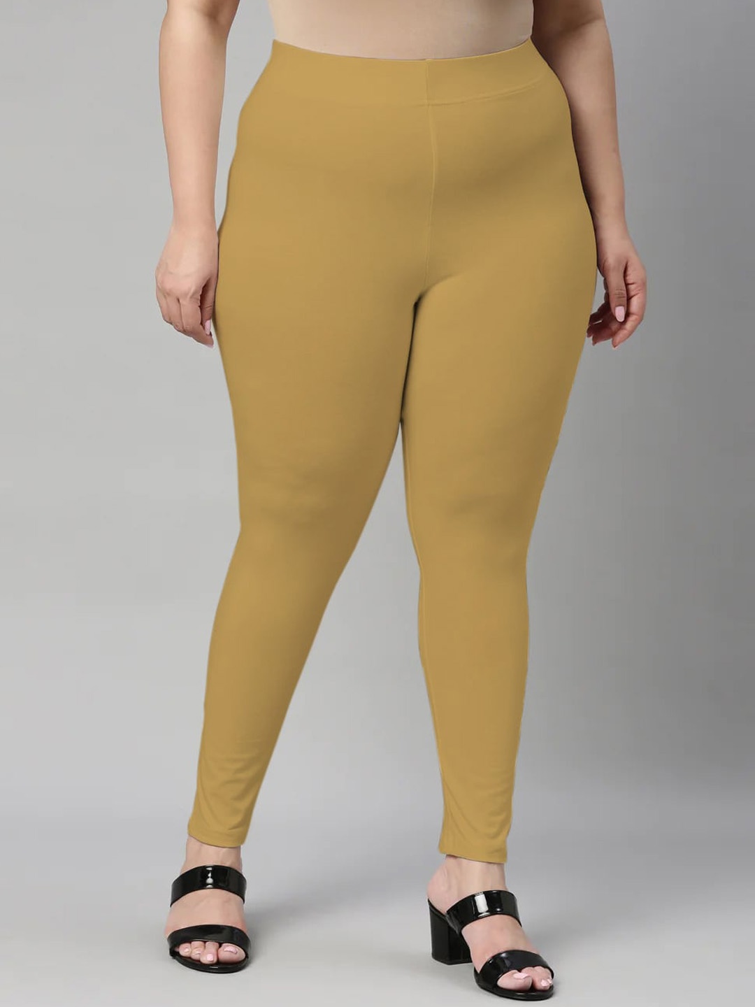 

SANADO Plus Size Ankle Length Leggings, Tan
