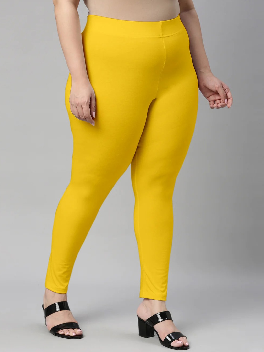 

SANADO Plus Size Ankle Length Leggings, Yellow