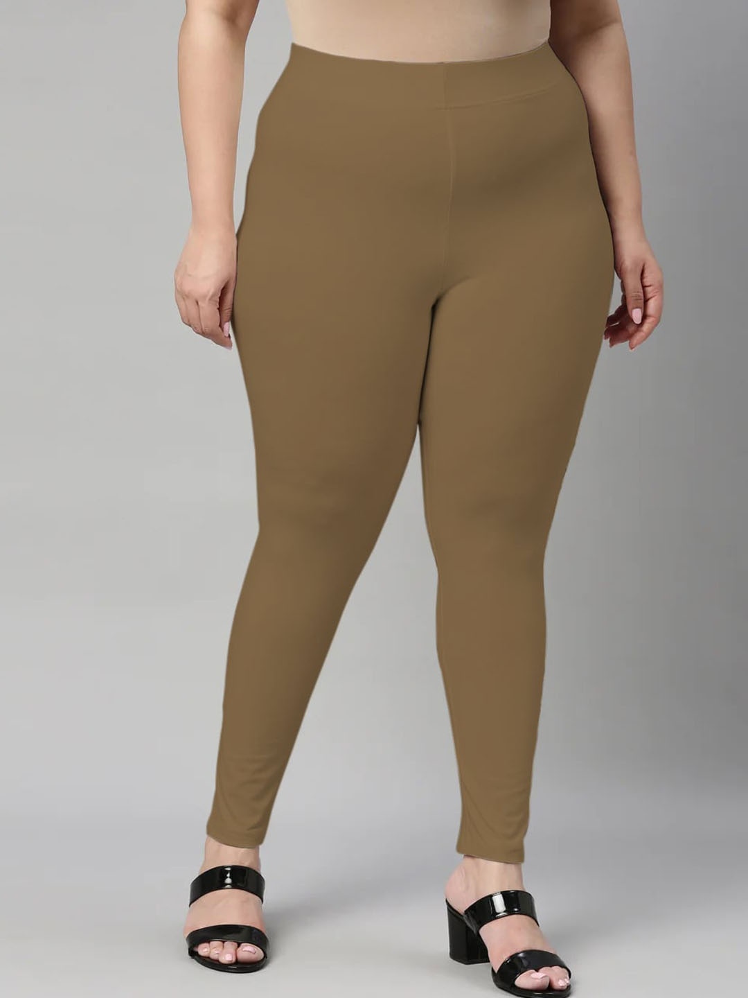 

SANADO Plus Size Ankle Length Leggings, Olive