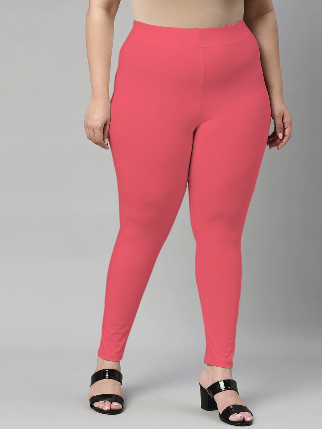 

SANADO Plus Size Ankle Length Leggings, Pink