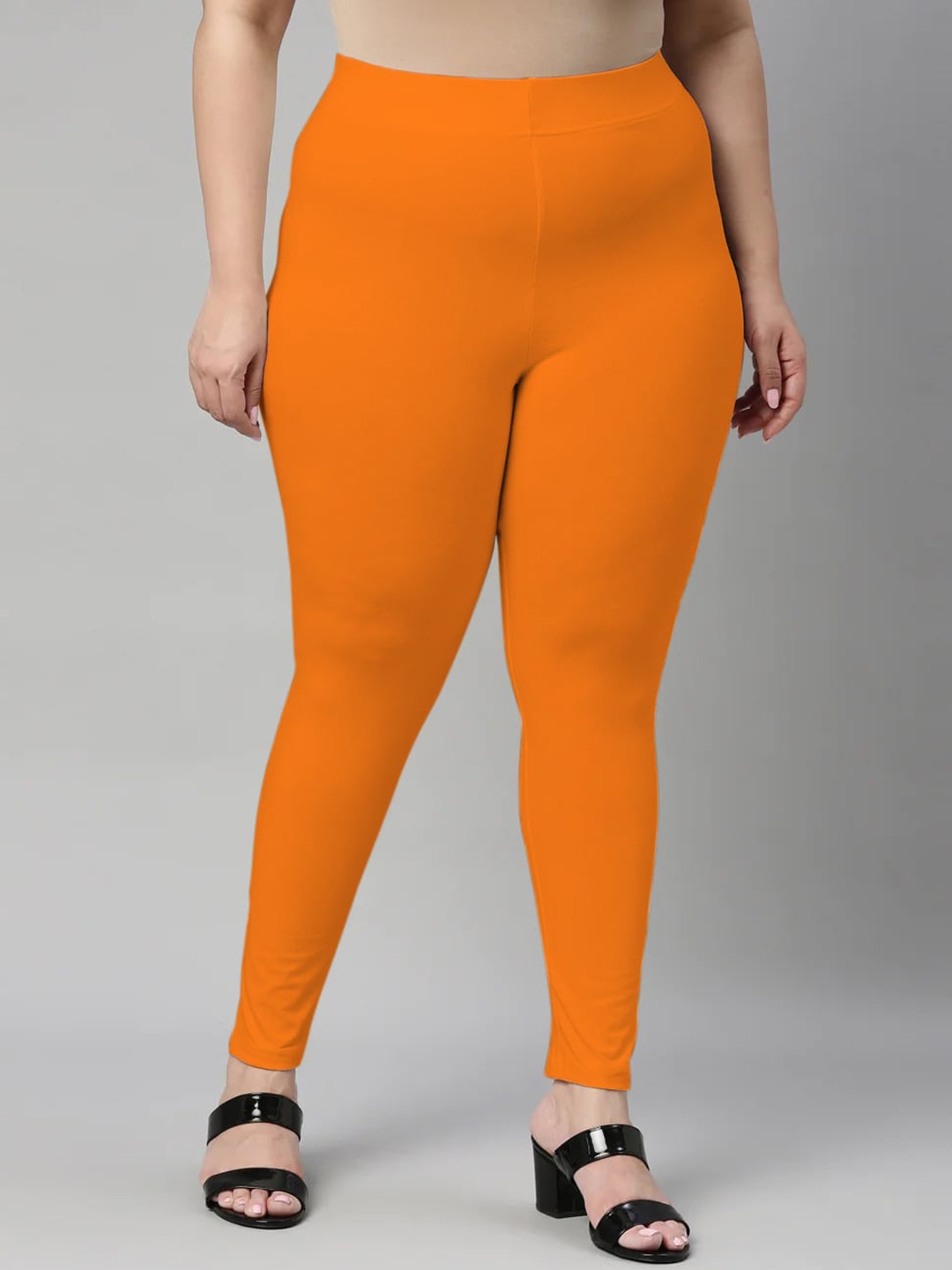 

SANADO Plus Size Ankle Length Leggings, Orange