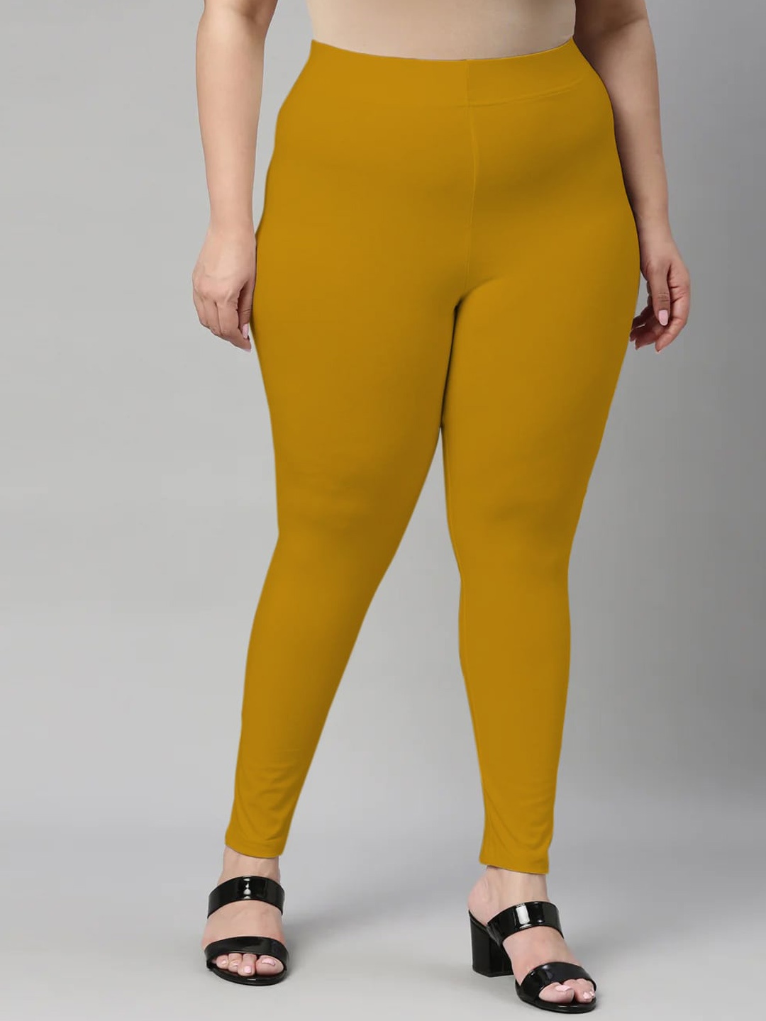 

SANADO Plus Size Ankle Length Leggings, Yellow