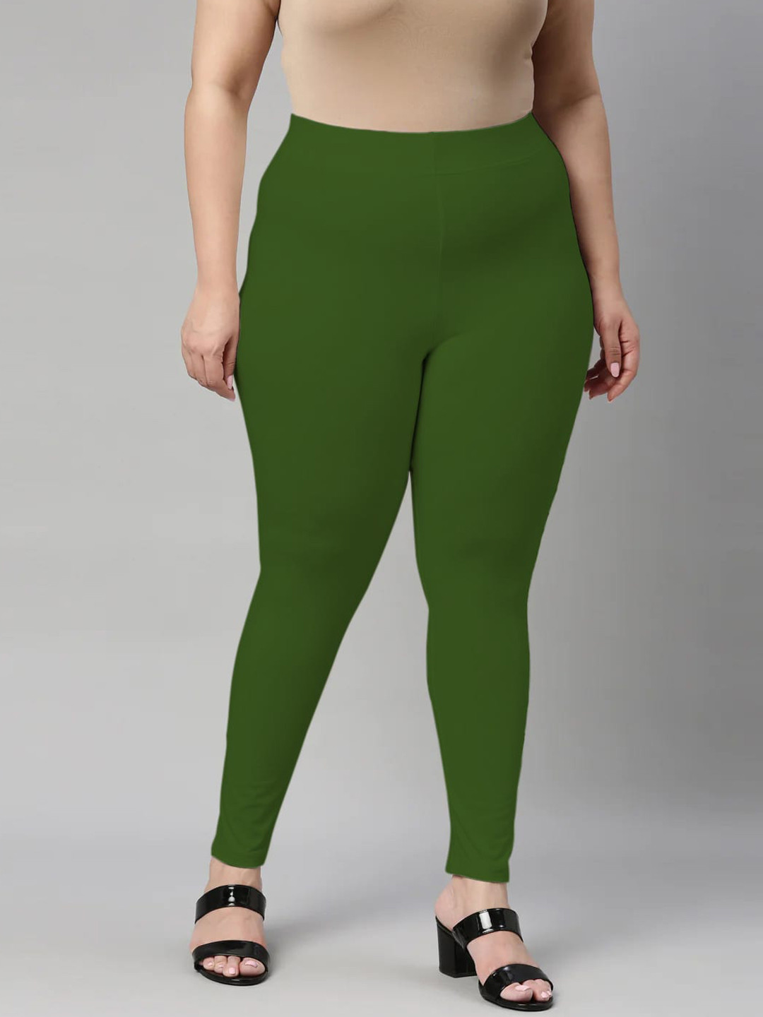 

SANADO Plus Size Ankle Length Leggings, Green