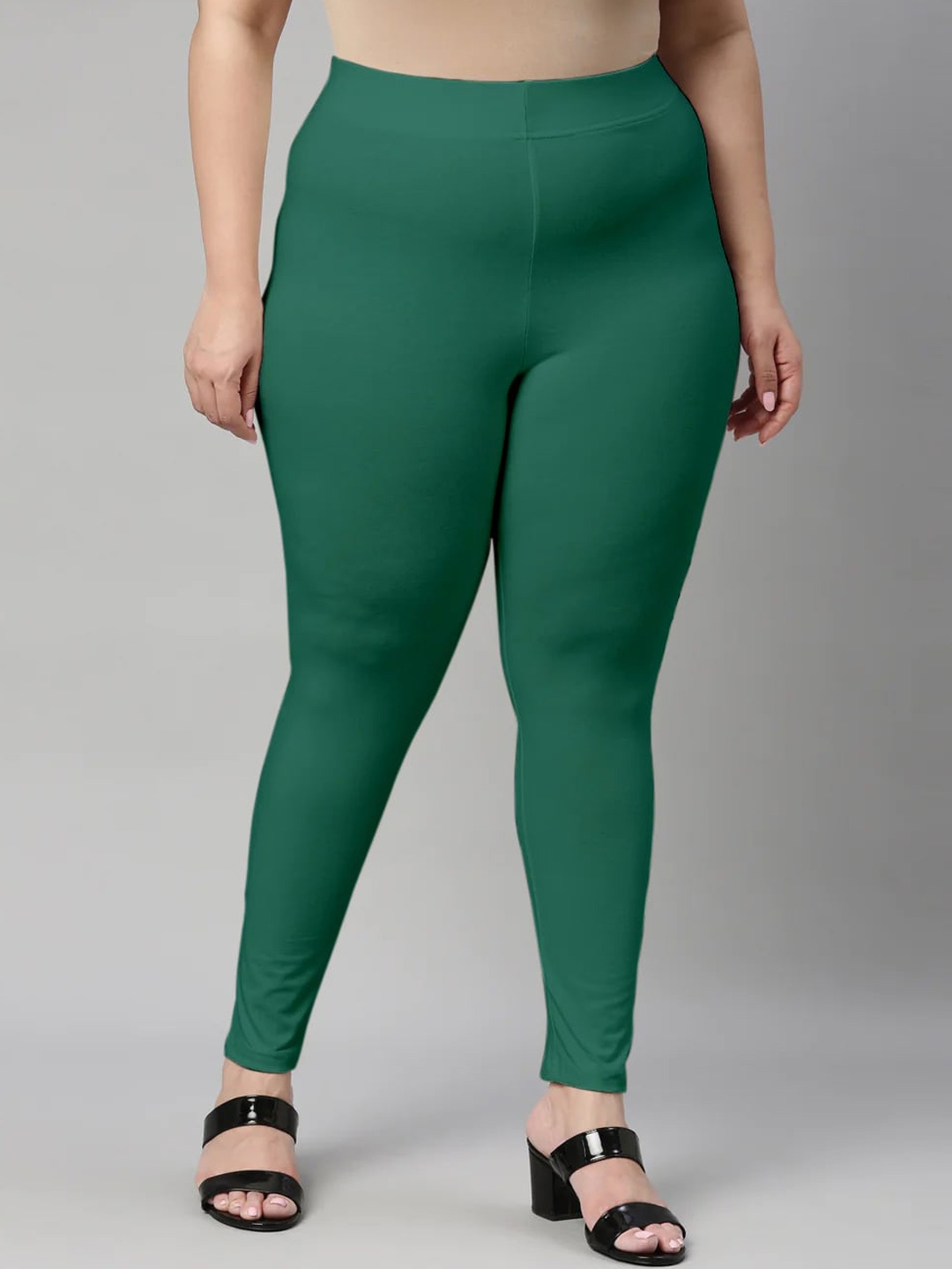 

SANADO Plus Size Ankle Length Leggings, Sea green