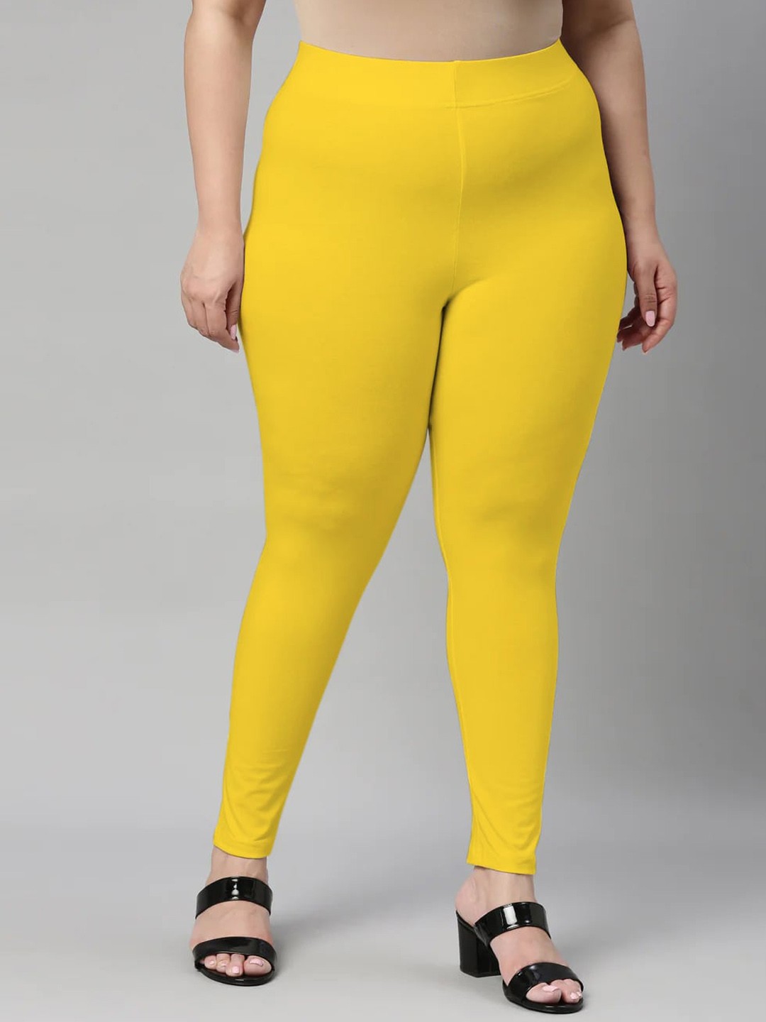 

SANADO Plus Size Ankle Length Leggings, Yellow
