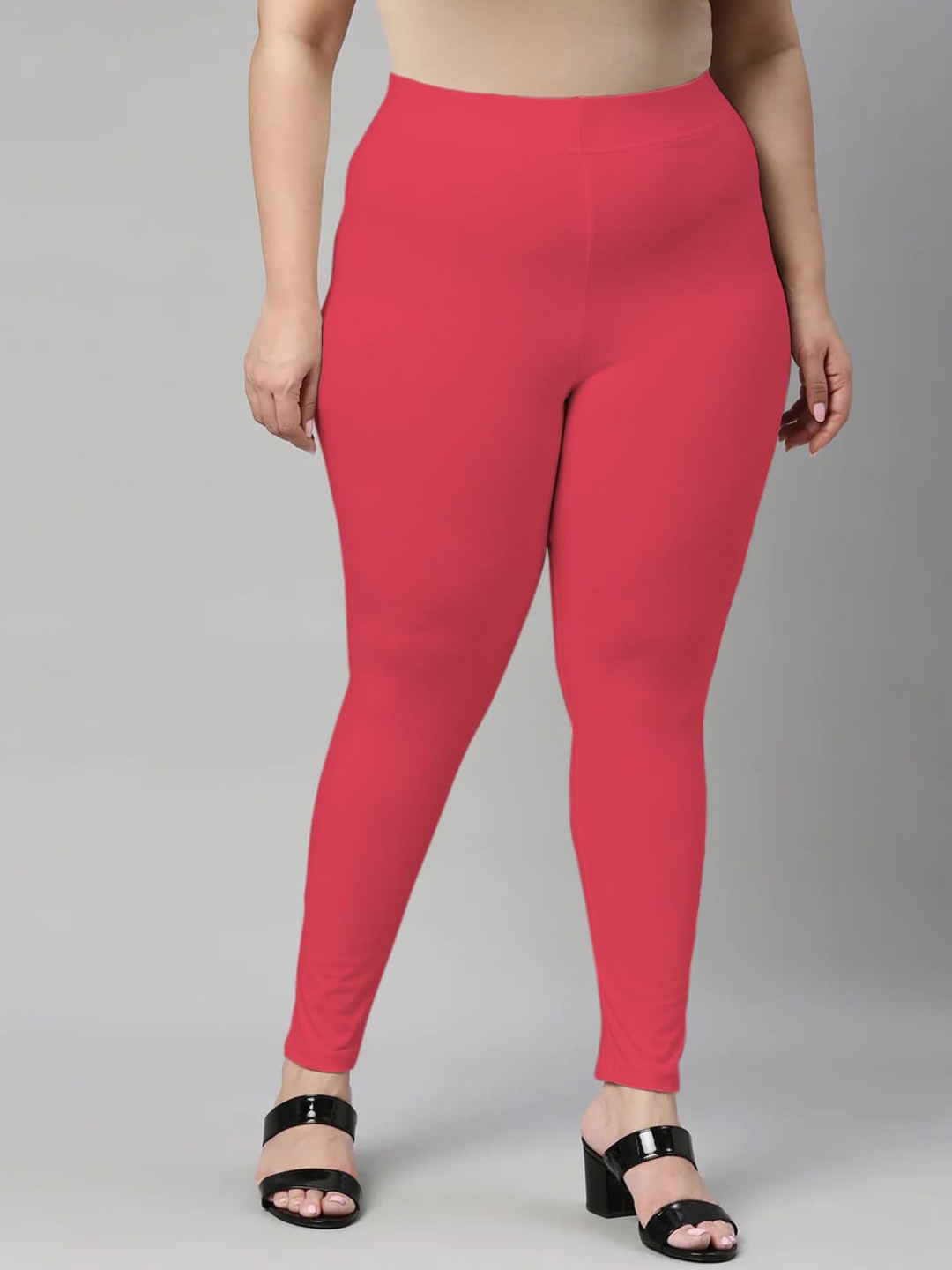

SANADO Plus Size Ankle Length Leggings, Coral