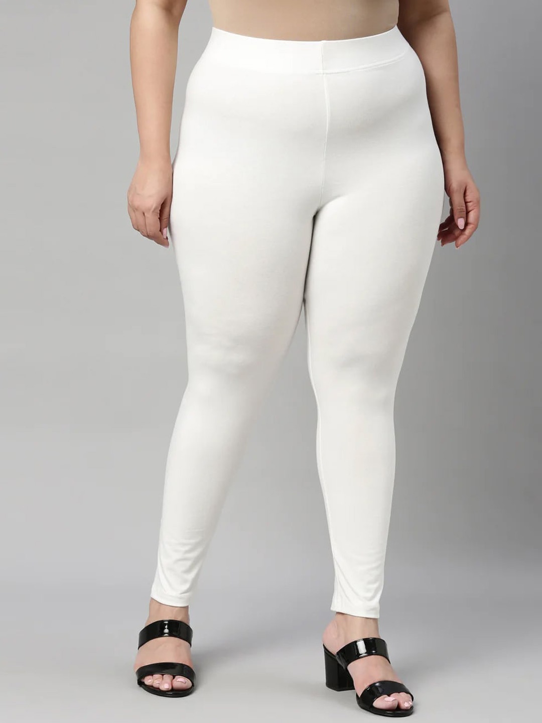 

SANADO Plus Size Ankle Length Leggings, Off white