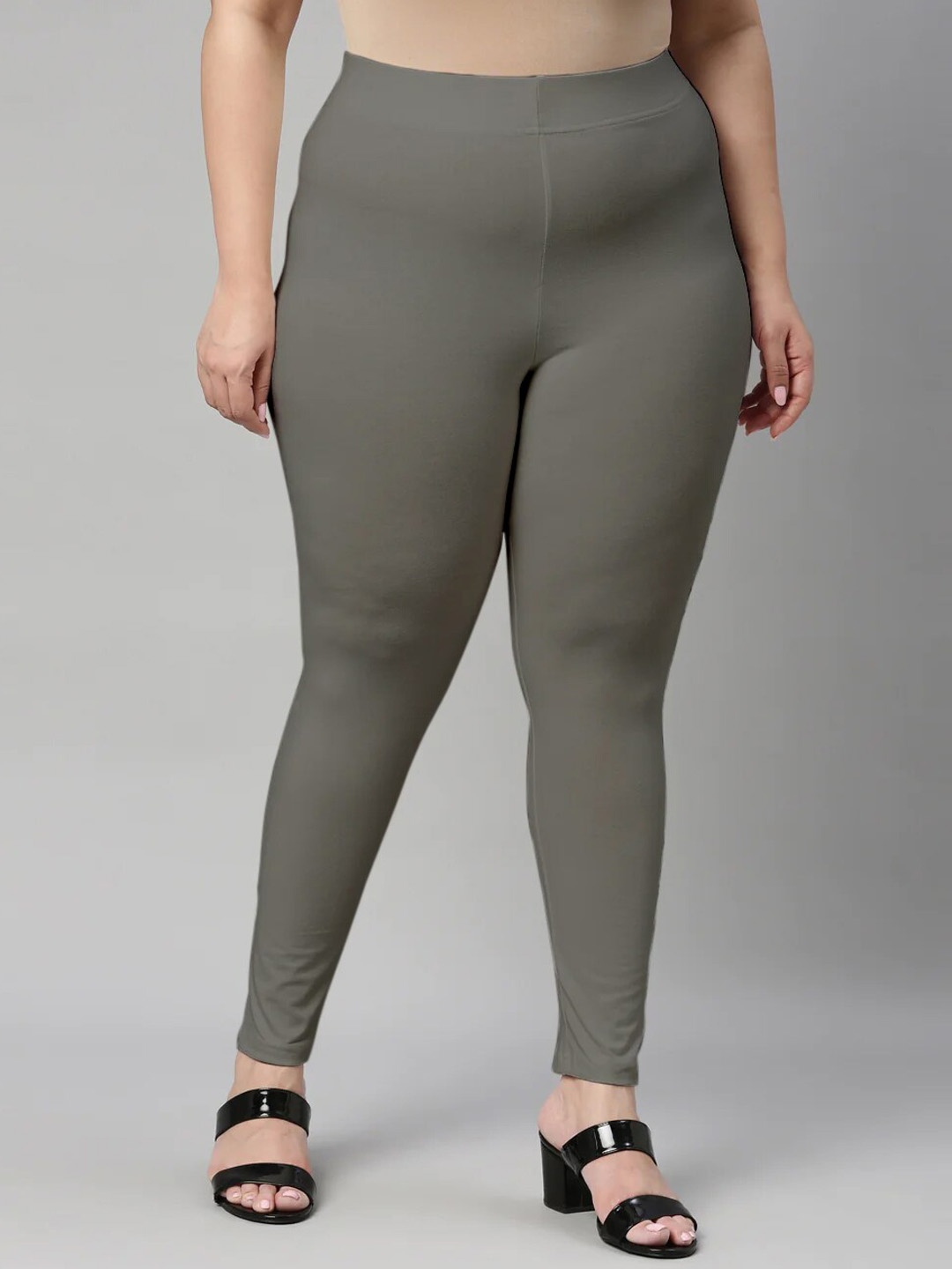 

SANADO Plus Size Ankle Length Leggings, Grey