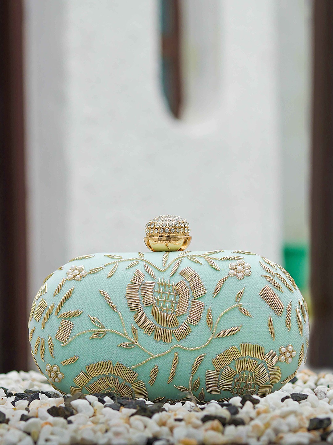 

Anouk Embroidered Box Clutch, Blue