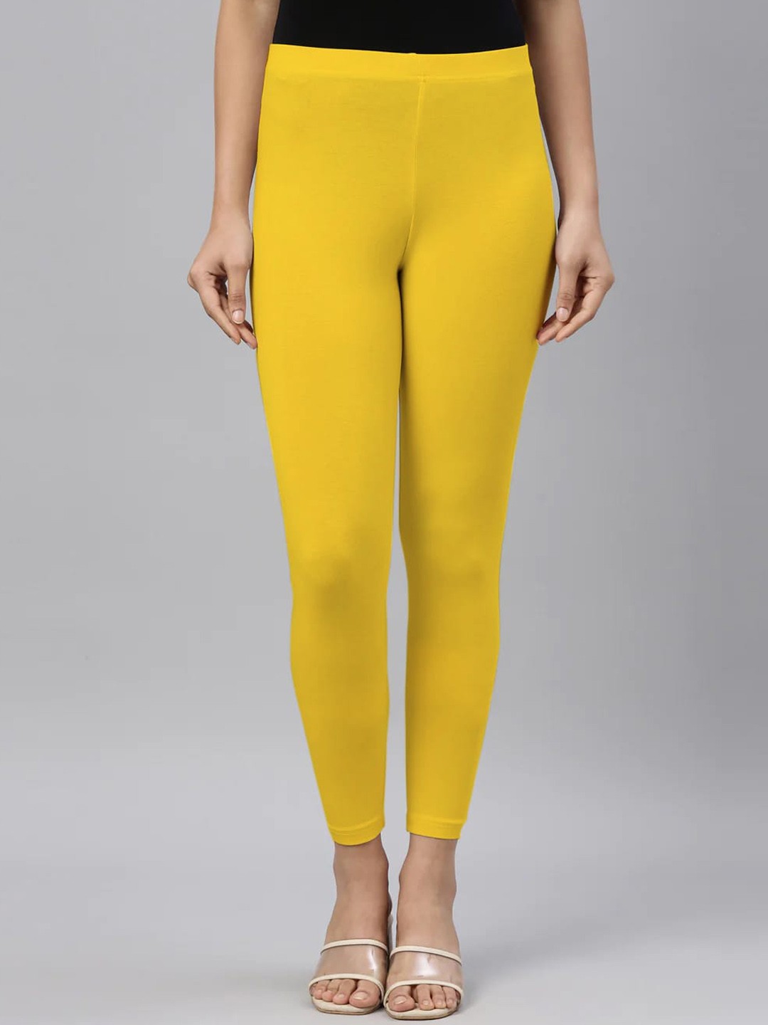

SANADO Mid Rise Ankle Length Leggings, Yellow