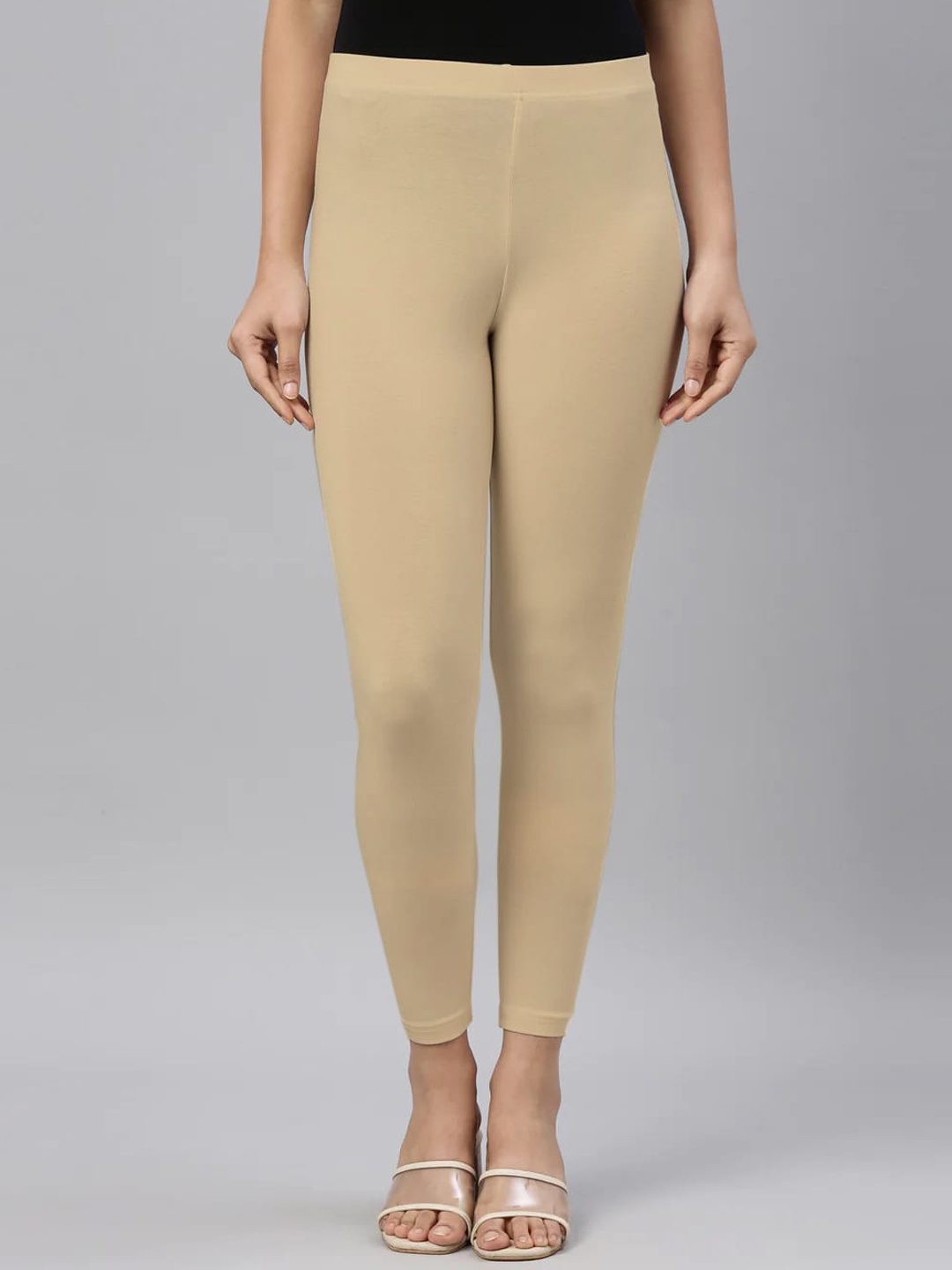 

SANADO Mid-Rise Ankle-Length Leggings, Beige