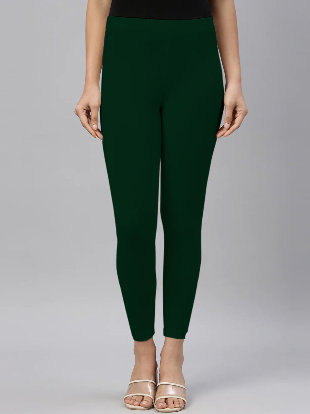

SANADO Mid Rise Ankle Length Leggings, Green