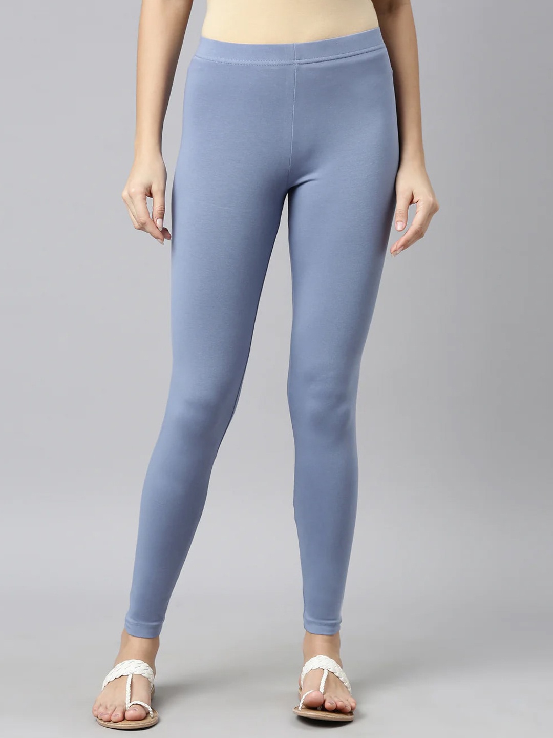 

SANADO Mid-Rise Ankle-Length Leggings, Blue