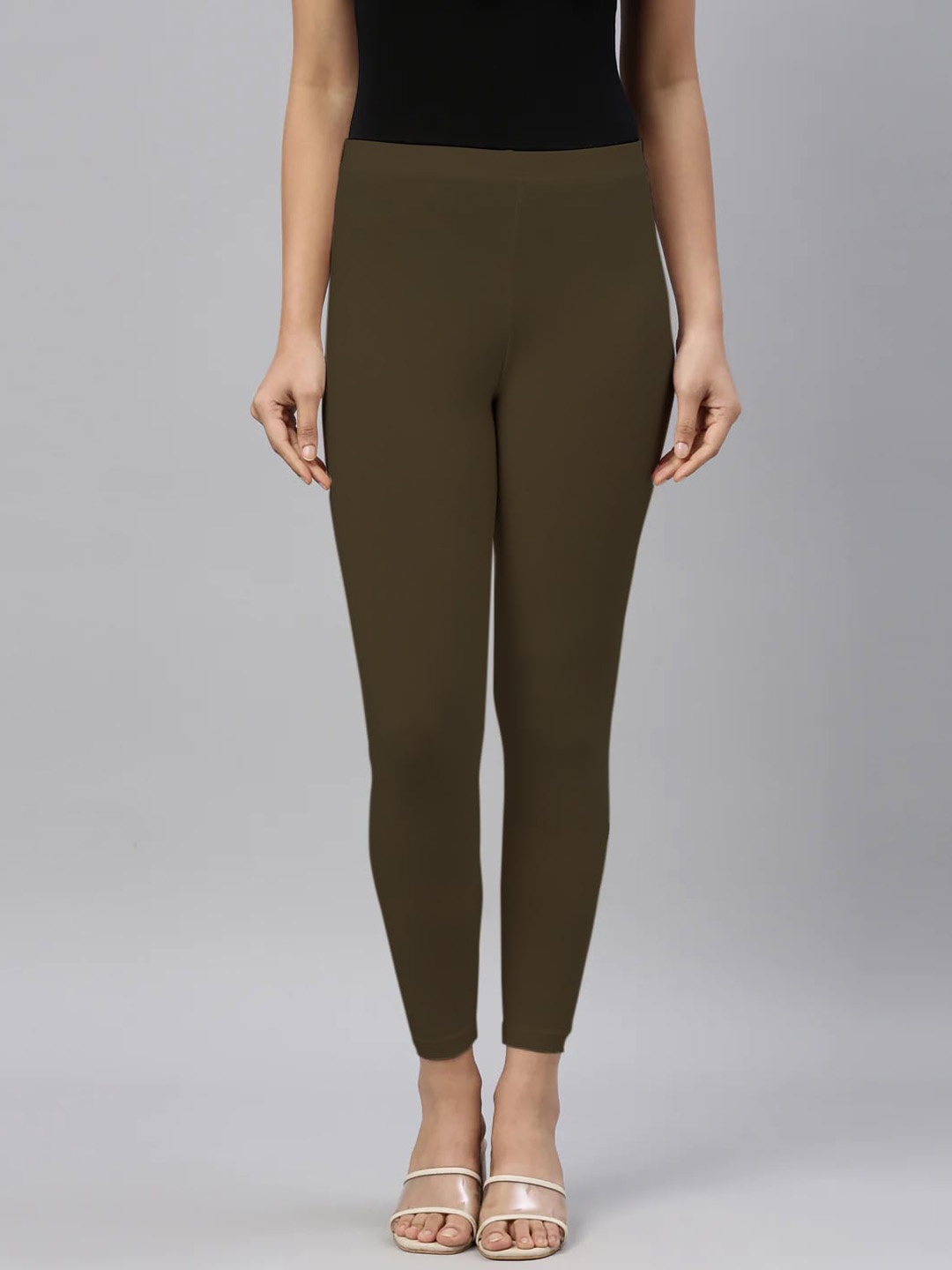 

SANADO Mid-Rise Ankle-Length Leggings, Olive