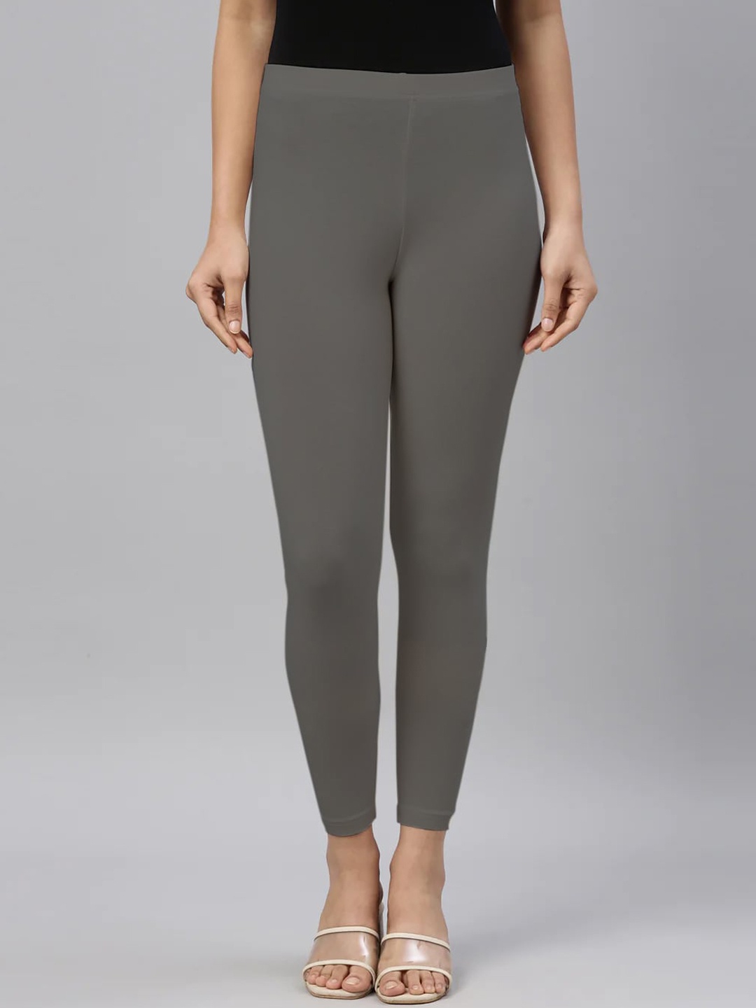 

SANADO Mid-Rise Ankle-Length Leggings, Grey