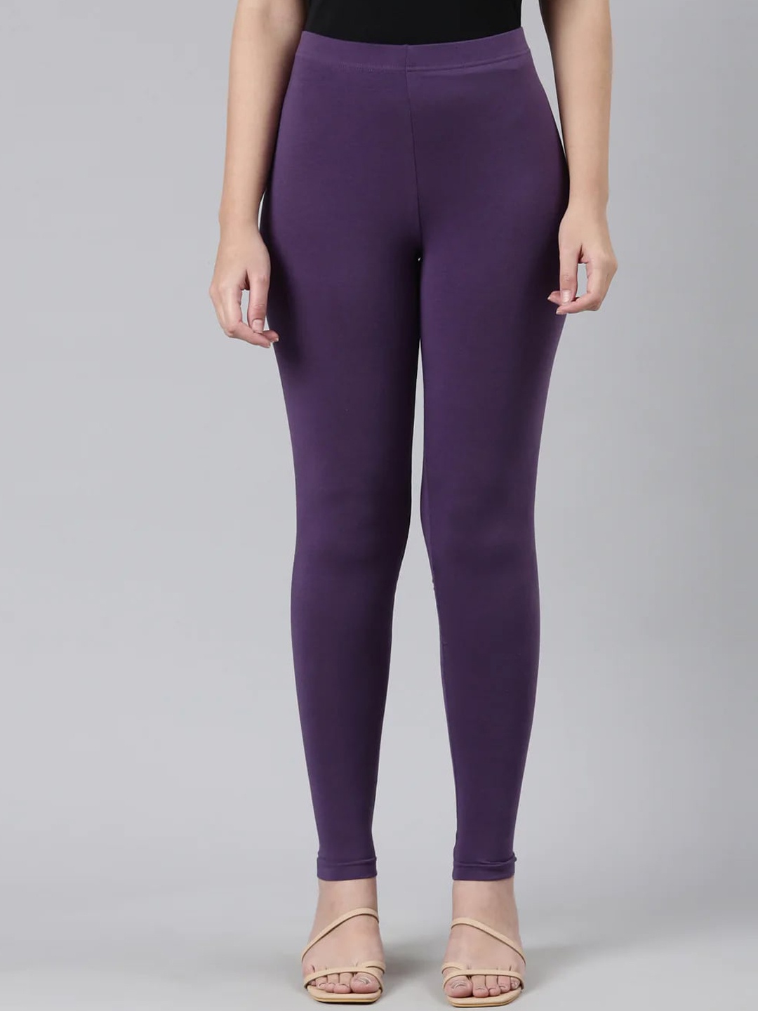 

SANADO Mid-Rise Ankle-Length Leggings, Purple