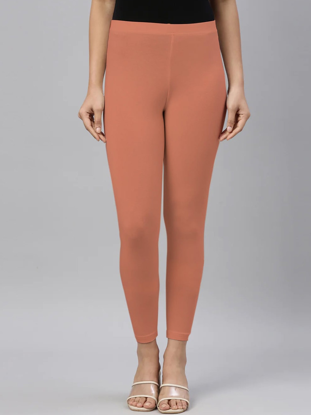 

SANADO Mid-Rise Ankle-Length Leggings, Coral