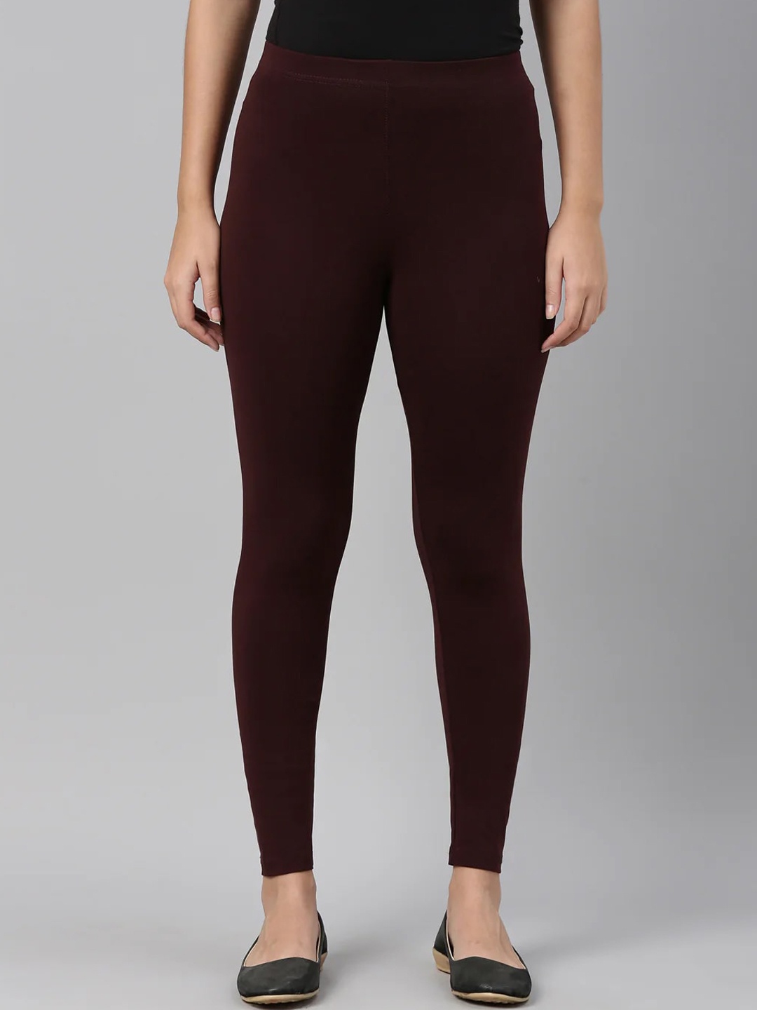 

SANADO Ankle Length Cotton Leggings, Brown