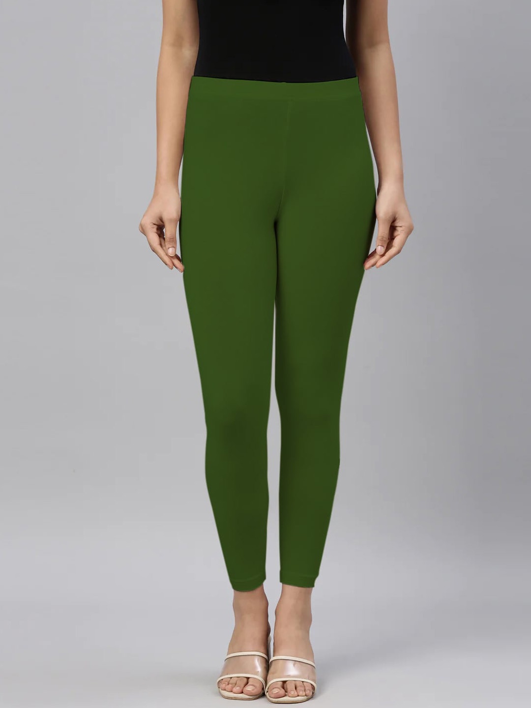 

SANADO Mid-Rise Ankle-Length Leggings, Green